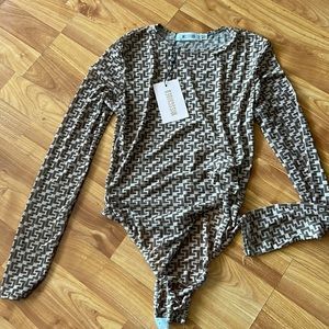 Geo print mesh bodysuit